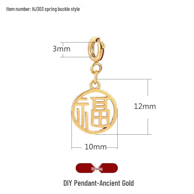 Přívěsky na náramek s charakterem Fu: Zlaté pískové přívěsky a distanční korálky pro DIY šperky