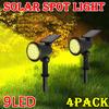 1/2/3/4 יחידות מנורת 9 נורות לד סולארית, זרקור סולארי מתכוונן, מנורת קיר נוף עמידה למים IP65, תאורת חוץ