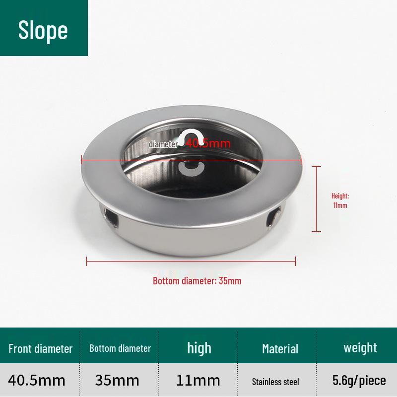 Stainless Steel Round Recessed Door Pull Handle for Kitchen, Bathroom, Study - Invisible Furniture Hardware Accessory