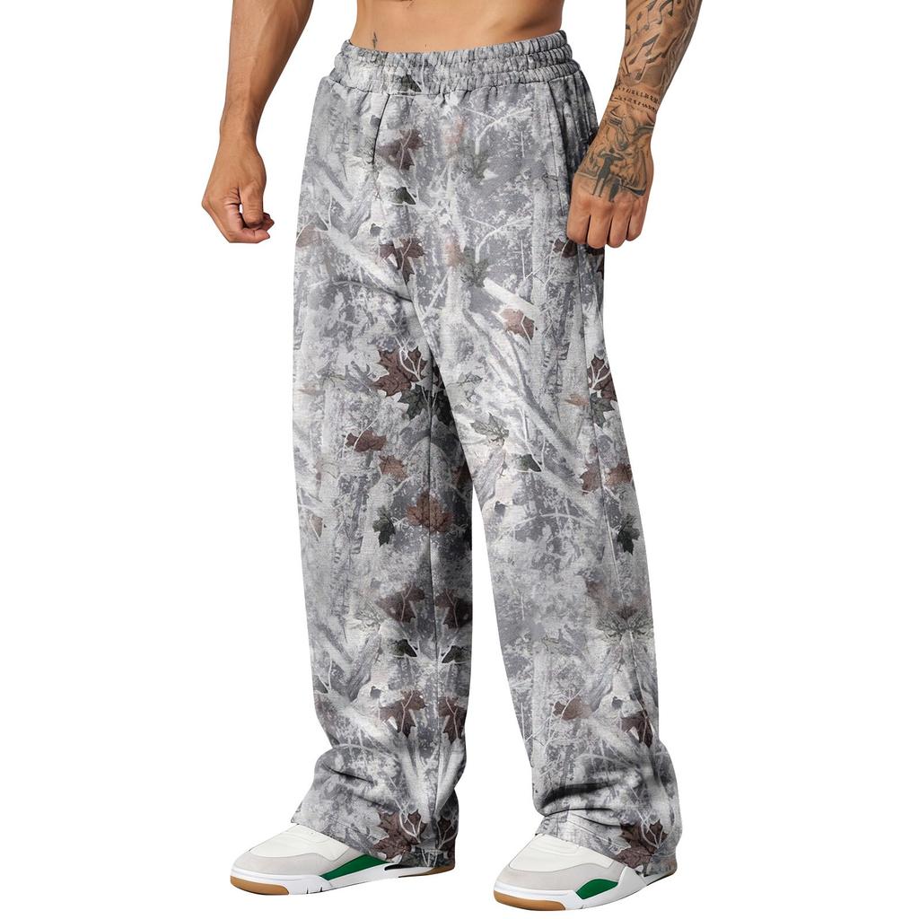Men's Camouflage Loose Wide Leg Sweatpants Men's Casual Fashion Sweatpants
