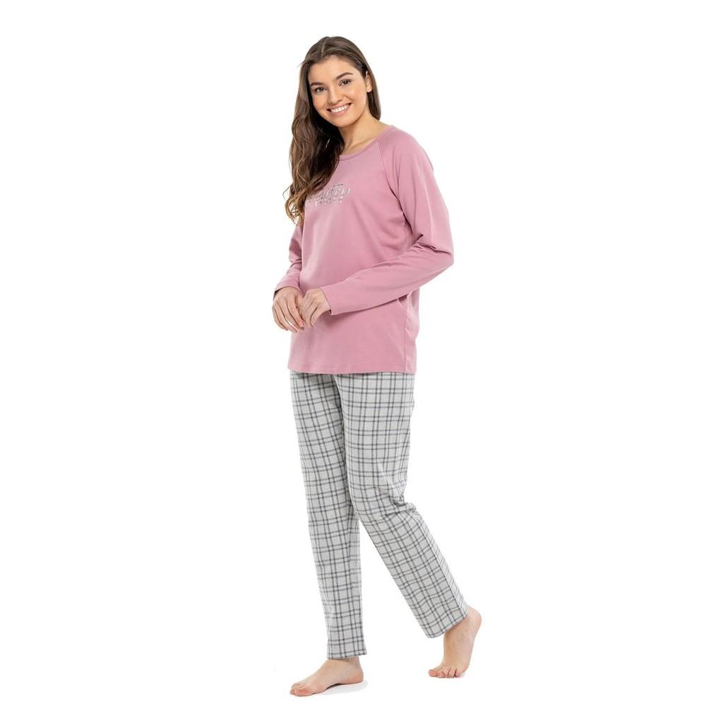 Mod Collection Zero Collar Checkered Women's Pajama Set