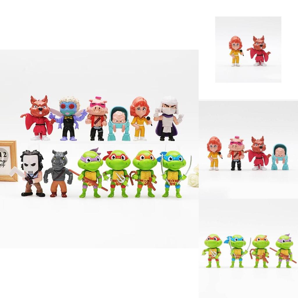 Adorable Set Of 12 Mini Raphael Ninja Turtles Pvc Figurines Perfect For Collectors