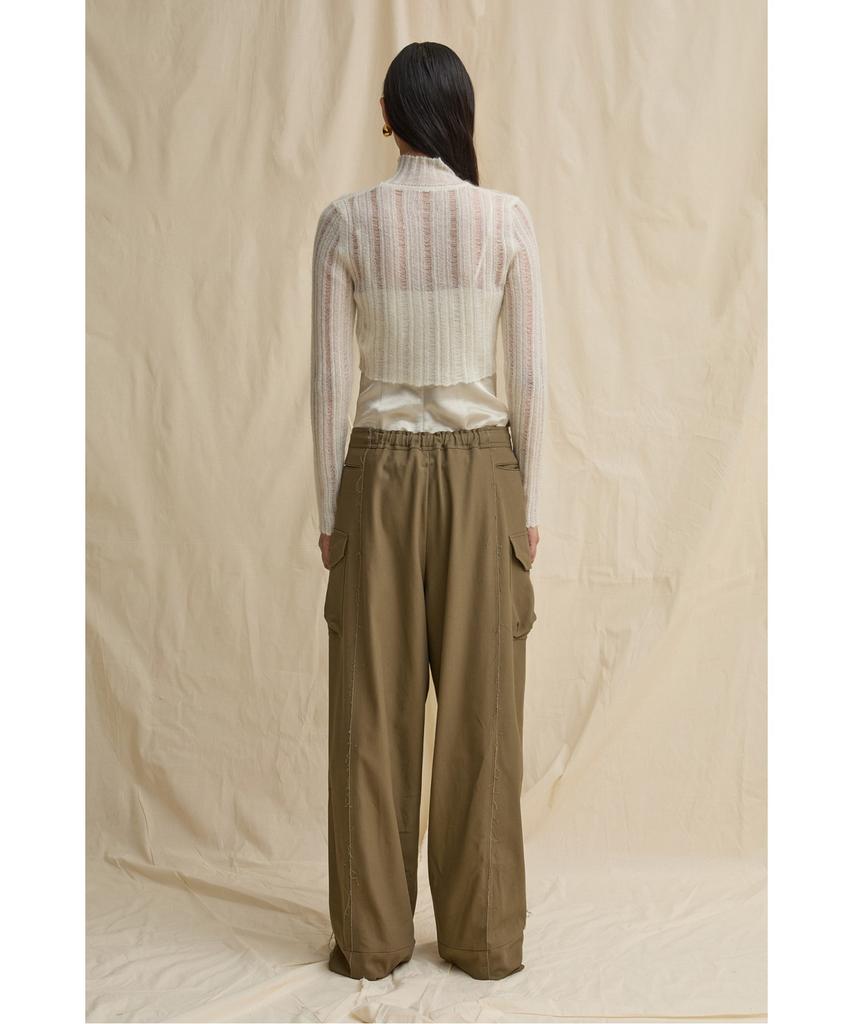 RECODE Layered Sheer Knit Top R0Wax25231Ivx