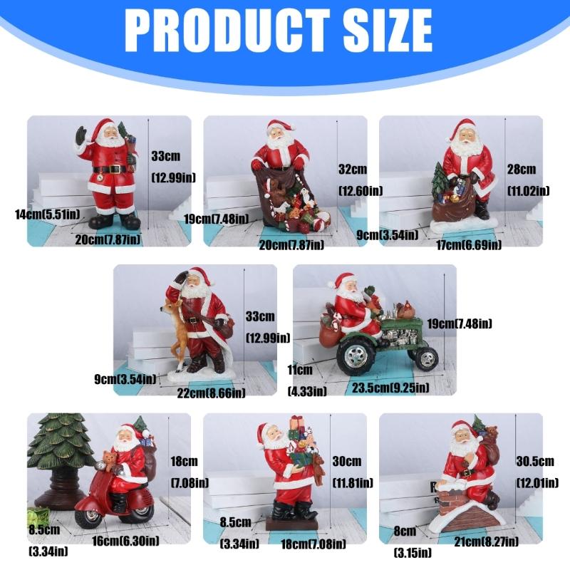 Christmas Figurine Figure Decors Resin Santa Clauses Statue Christmas Decorative Figurine Table Centerpieces for Holiday