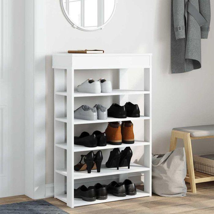 VidaXL Shoe Rack White 60x30x98 Cm Engineered Wood, Shoe Storage, Storage Cabinet of 859923
