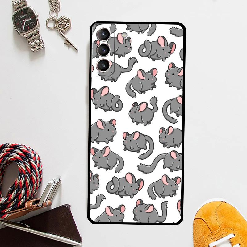 Cute Cartoon Chinchilla Case For Samsung Galaxy S25 Ultra S20 S21 S22 S23 Plus S9 S10 S25 FE S24 Ultra Cover Coque