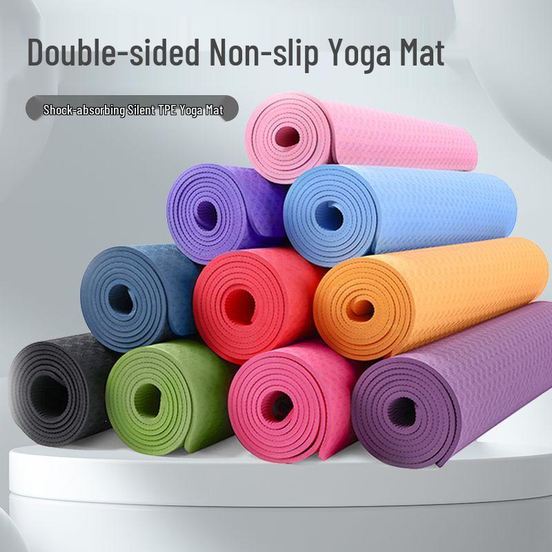 TPE Non-Slip Thickened Fitness Mat with Skipping Rope for Boys & Girls - Extended Length for Home Workouts