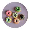Kawaii  Miniature Chocolate Donuts Resin Flat Back Simulation Food Donut Cabochon for Doll House DIY Scrapbooking