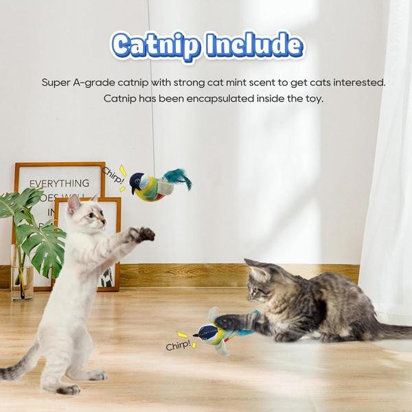 1Pc Cat Toys Hanging Bird, Retractable Cat Teaser Toy, Vivid Chirping, Interactive Catnip Toys for Indoor Cats Kitten Play Chase Exercise