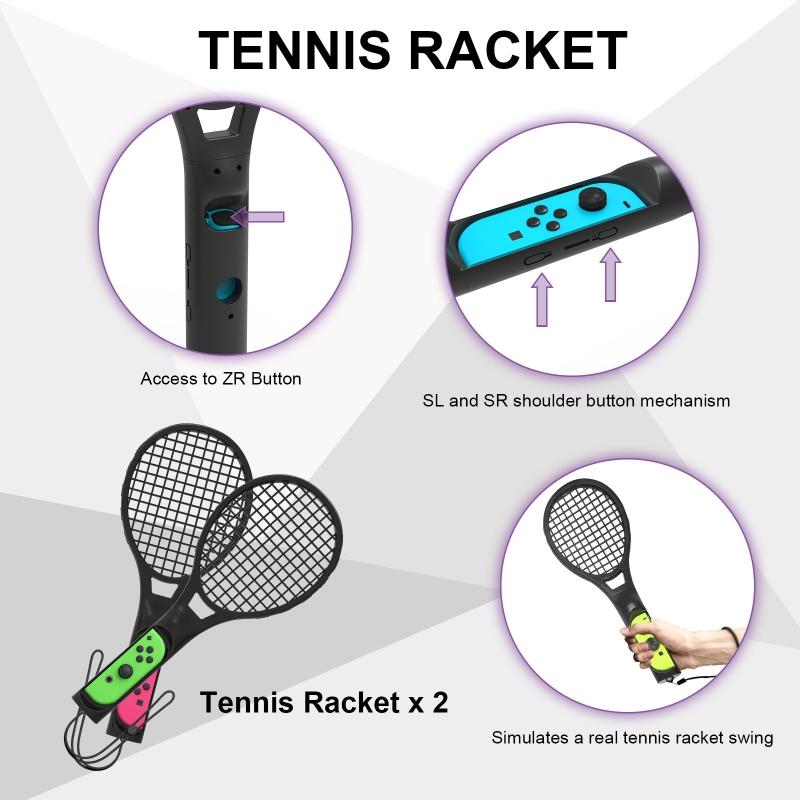 12 In 1 2022 Switch OLED Sport Accessories Set for Switch Controller with Grips Tennis Rackets Fitness Leg Strap Sword