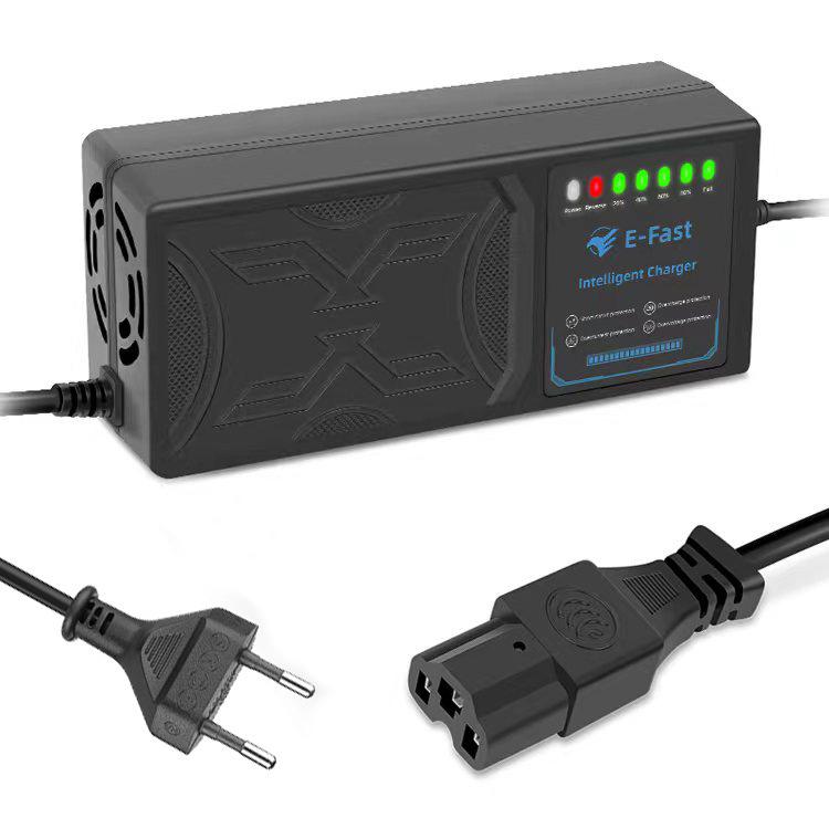 Zhiyunxing 60V 20AH Electric Vehicle Charger with Reverse Polarity Protection & Full Temperature Shutdown for Lithium Batteries.
