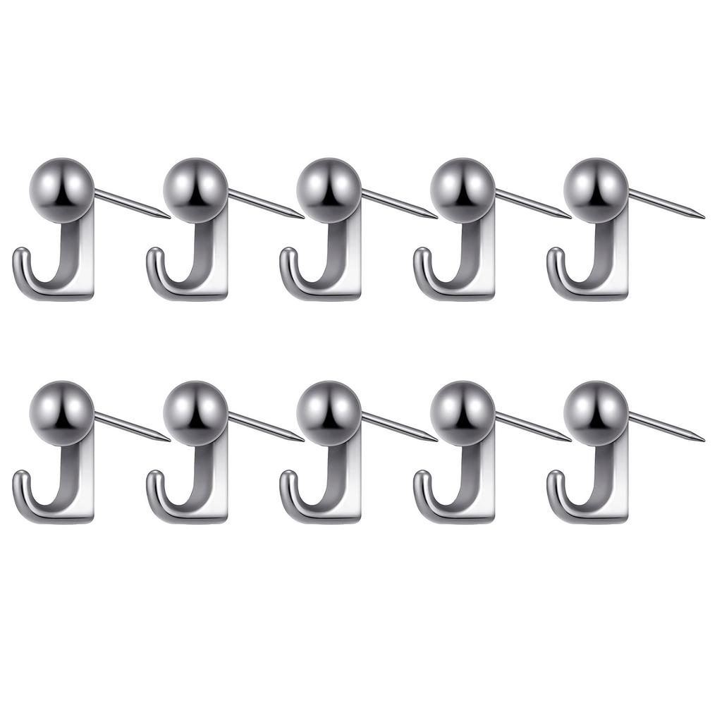 Pack Of 10 Zinc Alloy Wall Hook For Soft Corkboard Rustproof Push Pins Hangers Space Saving Home Office Decoration