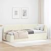 L Shaped Corner Bed Frame Cream 80 X 200 Cm Velvet