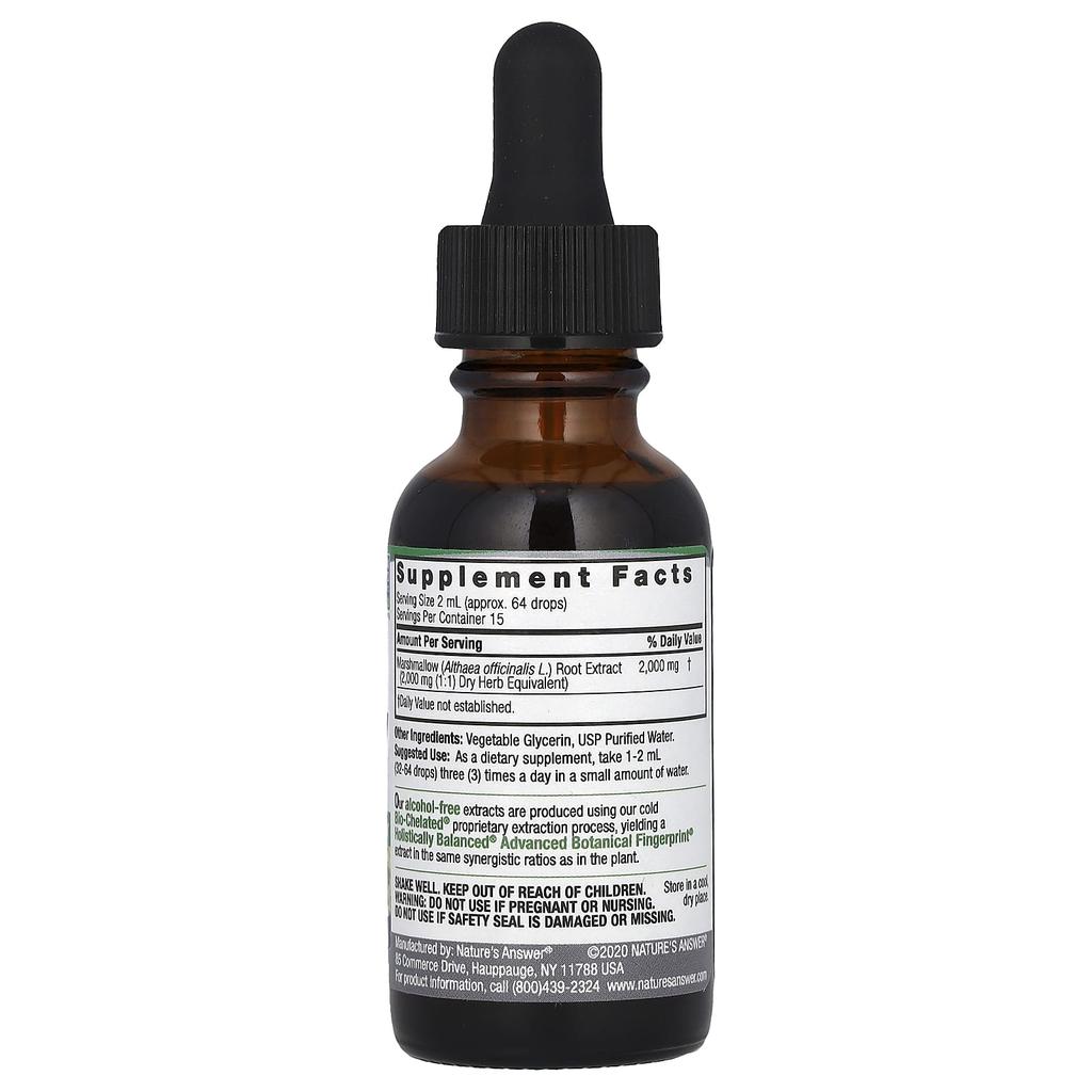 Nature'S Answer, Marshmallow Root Extract, Alcohol Free, 2,000Mg, 30Ml(1Fl Oz)