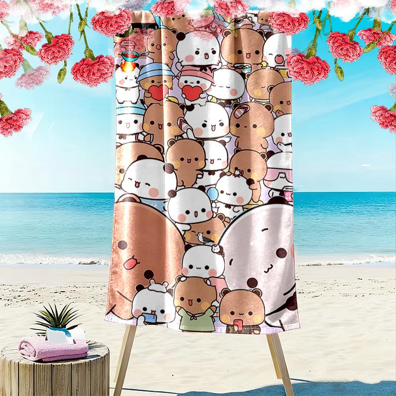 Bubu Dudu Print Strandtuch, Großes Weiches Schnelltrocknendes Handtuch für Strand Camping Schwimmen