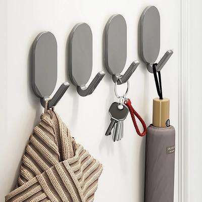 5Pcs Strong Wall Hooks Self Adhesive Key Coat Bag Hanger Hook Bathroom Kitchen Door Robe Towel Storage Rack Hook Accessories