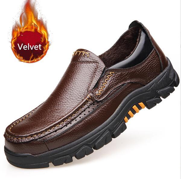 Genuine Leather Shoes Men Loafers Soft Cow Leather Men Business Casual Shoes New Male Footwear Black Brown Slip-on Shoes