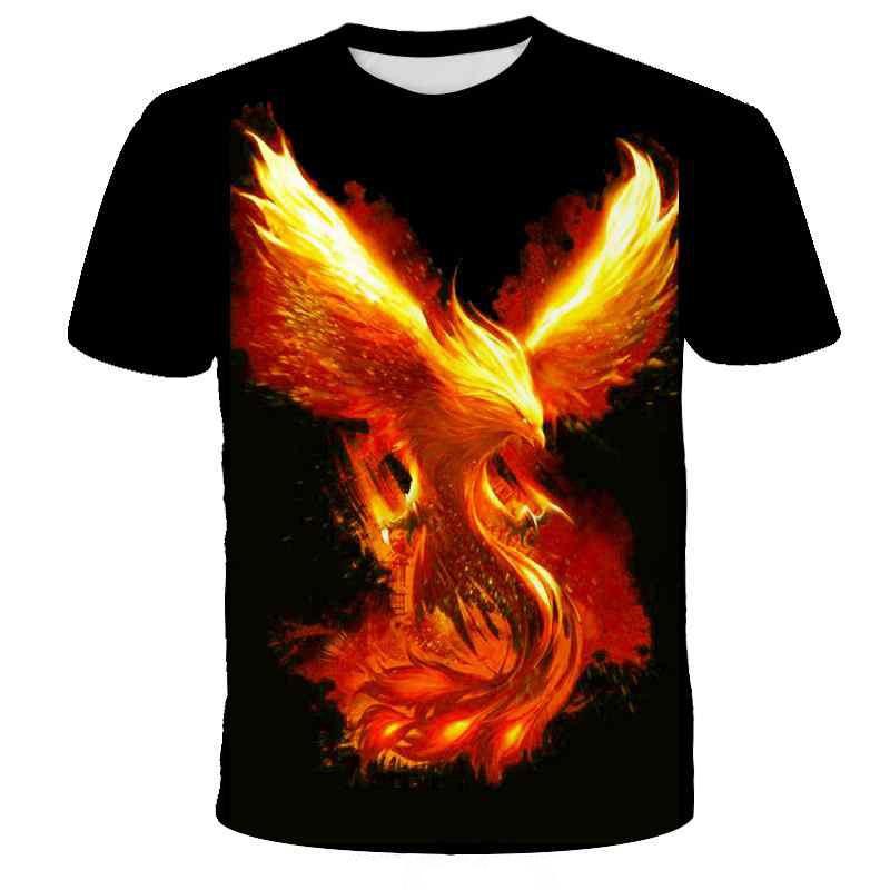New Fashion Phoenix T Shirts Bird 3D Print Men Woman Short Sleeve T-Shirt Streetwear Oversized Harajuku Kids Tops Tees Clothing