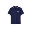 Logo Breathable Casual Sports Short Sleeve Polo Shirt Men Tops Navy-Blue L224M085-00DU