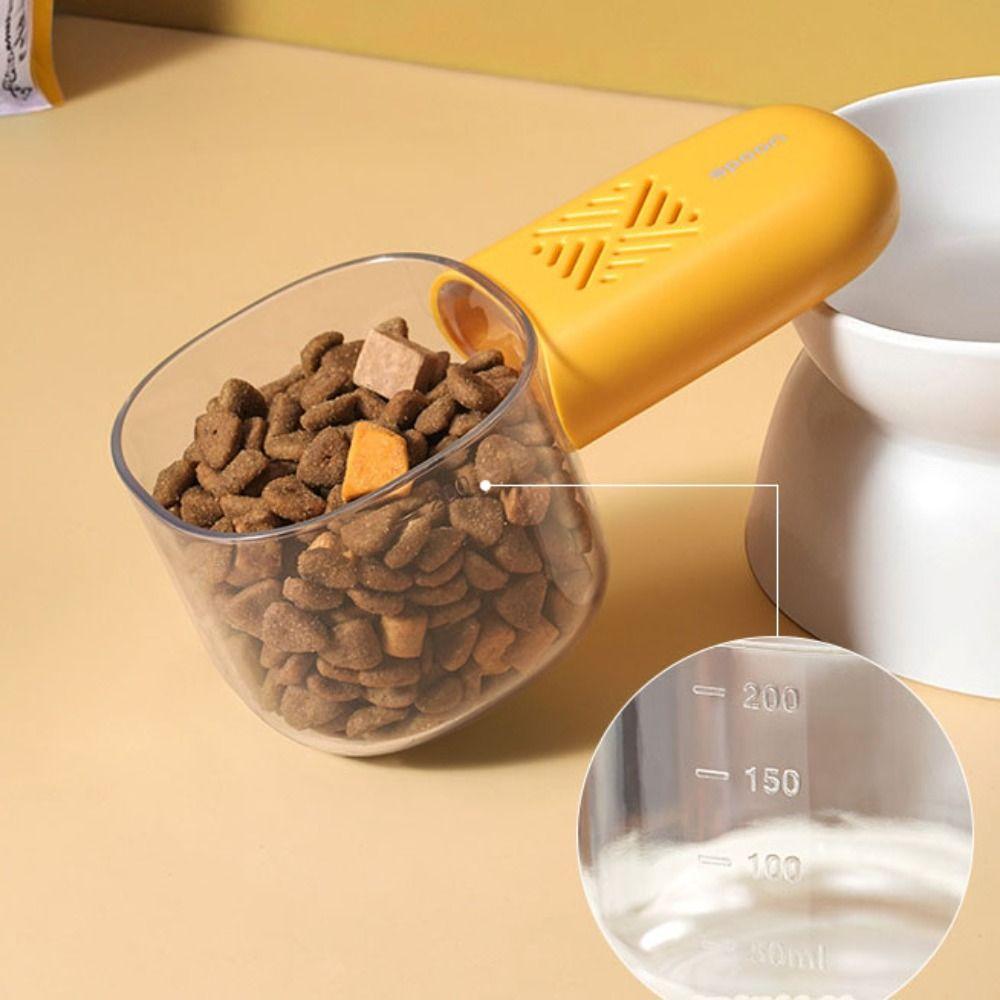 2Pcs Built-in Storage Cavity Measuring Rice Spoon With Scale Pet Food Scoop  Cat/Dog Food