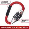 RADIKAL RK540R Motorcykelhjälmslås, PIN-karbinhake, Stöldskydd med Kabel, Cykelkarbinhake Lås, Stöldskyddslås, Hjälmspänne T-adapter