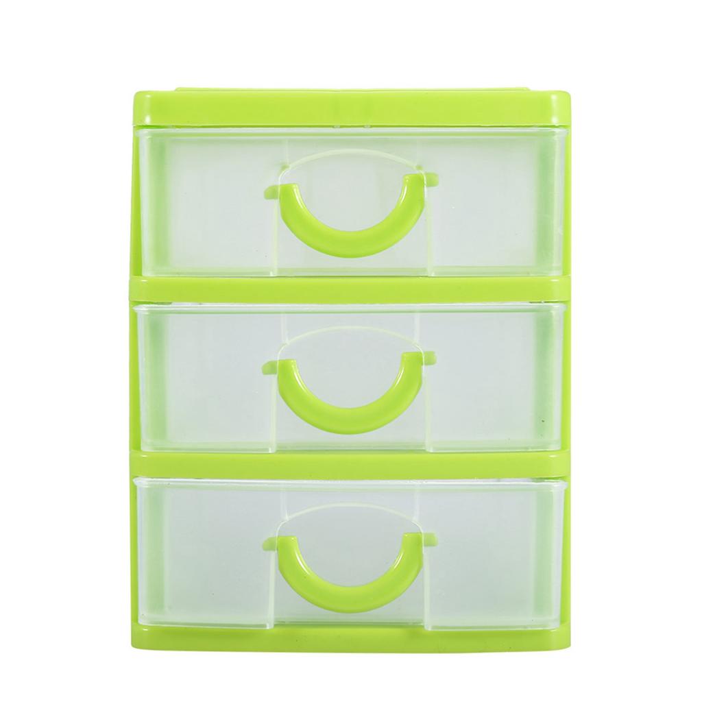Drawer Organizer Jewelry Makeup Storage Box Plastic Container Case 3 Layers Green
