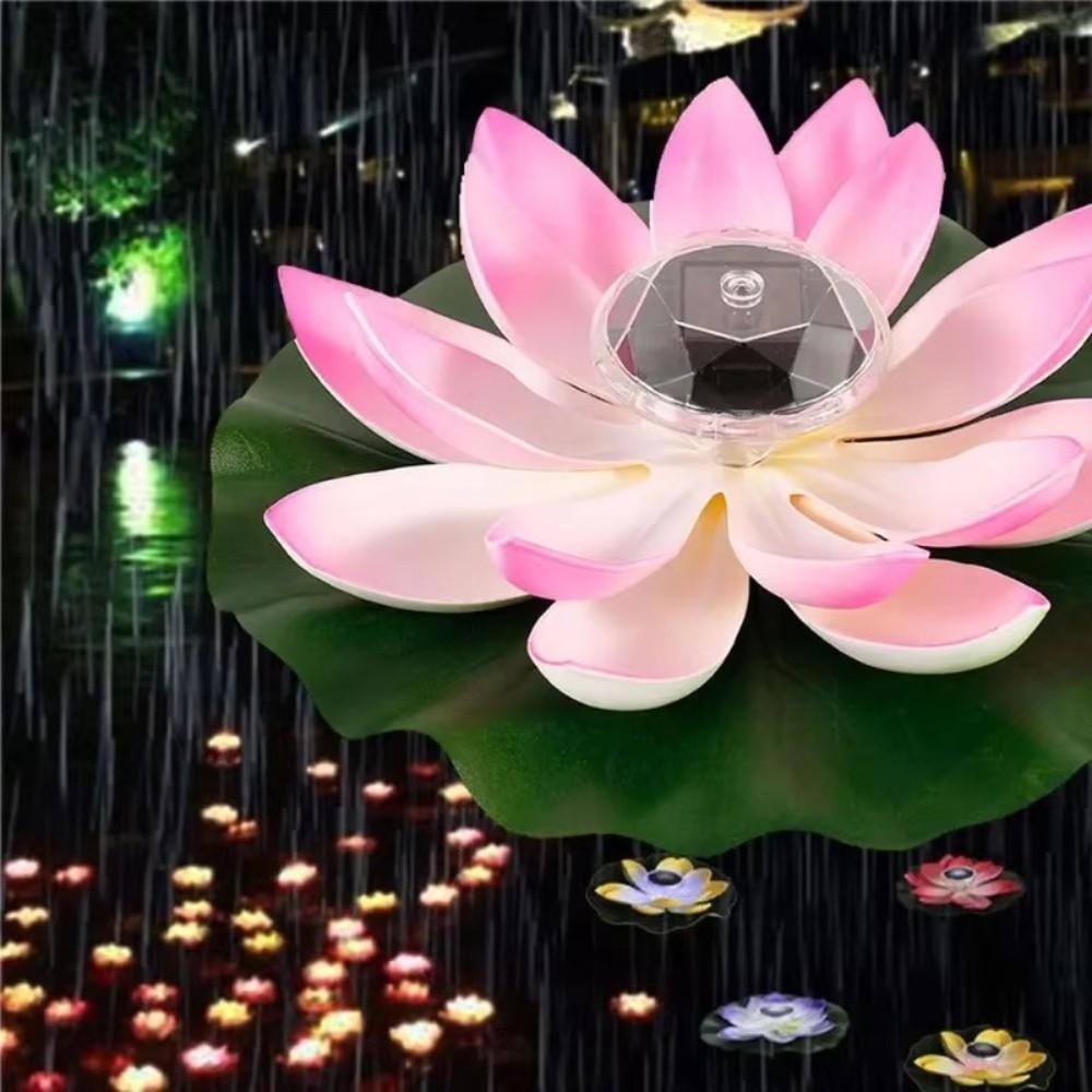 RGB Solar Floating Lotus Light Waterproof Lotus Night Lamp Decor Water Floating Lamp Pool
