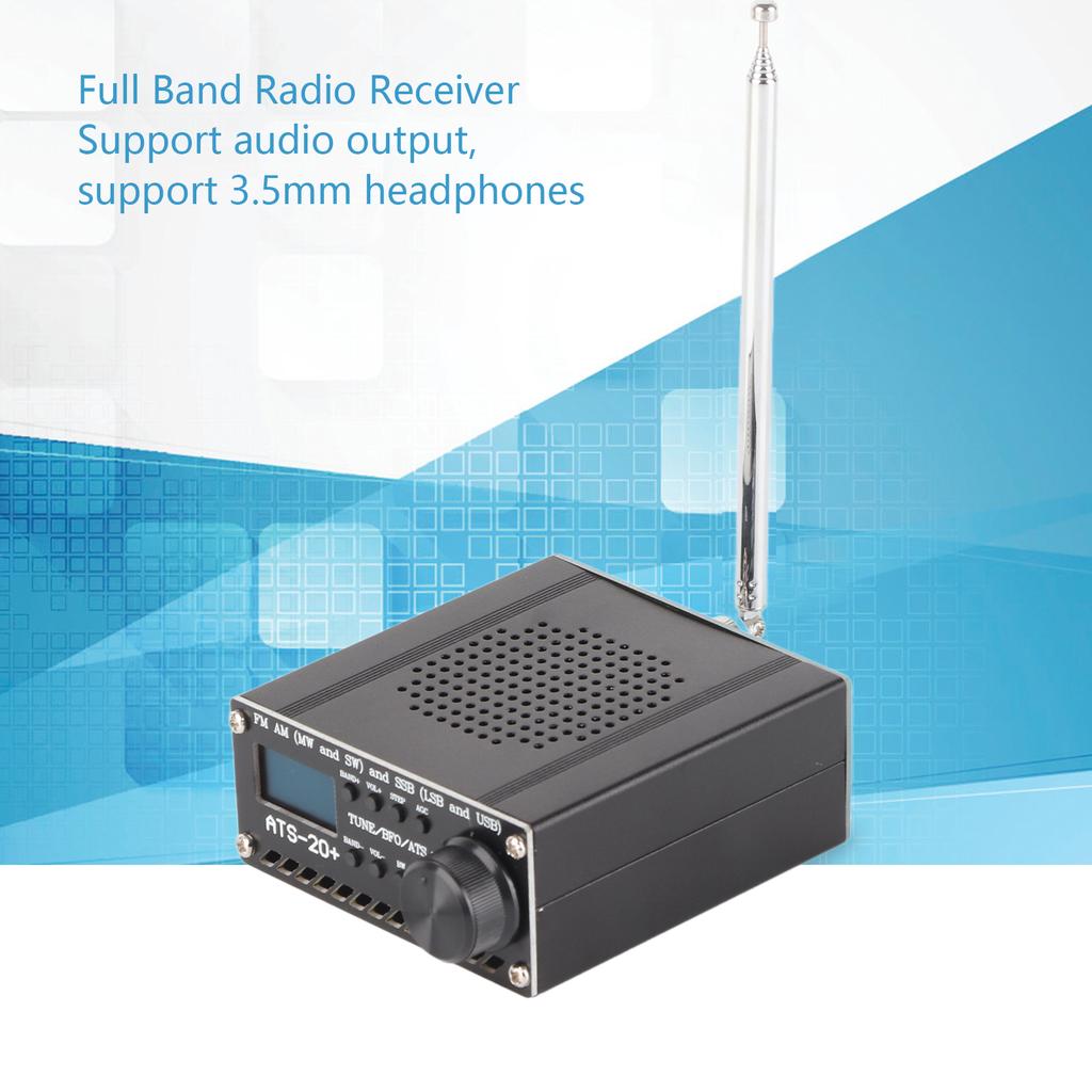Full Band Radio Receiver AM LW MW SW SSB LSB USB Scanner Portable with Antenna ATS-20+ Si4735 Electronic Components