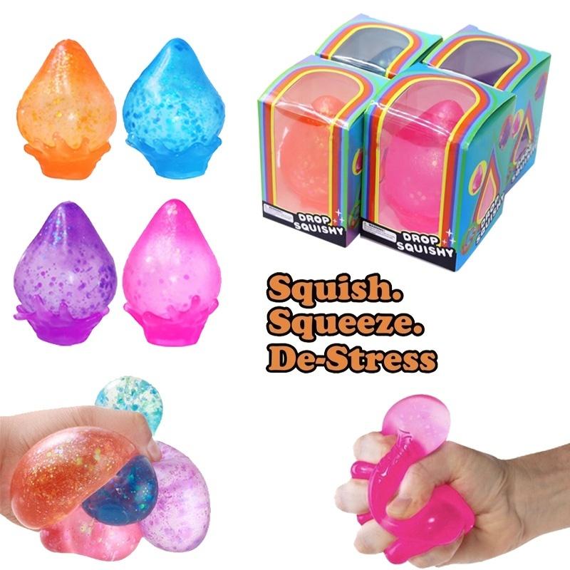 Needoh Dream Drop Glitter Maltose Water Drop Squishy Slow Rebound Stress Relief Sensory Vent Ball For Office Adults Fidget Toy