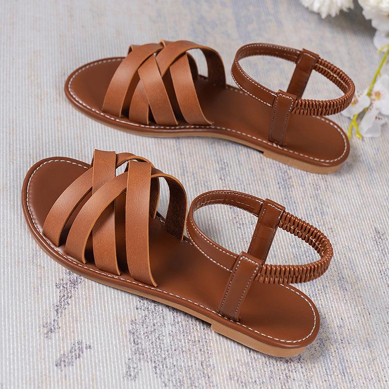 Summer casual versatile word Roman flat sandals women's shoes light and wear-resistant