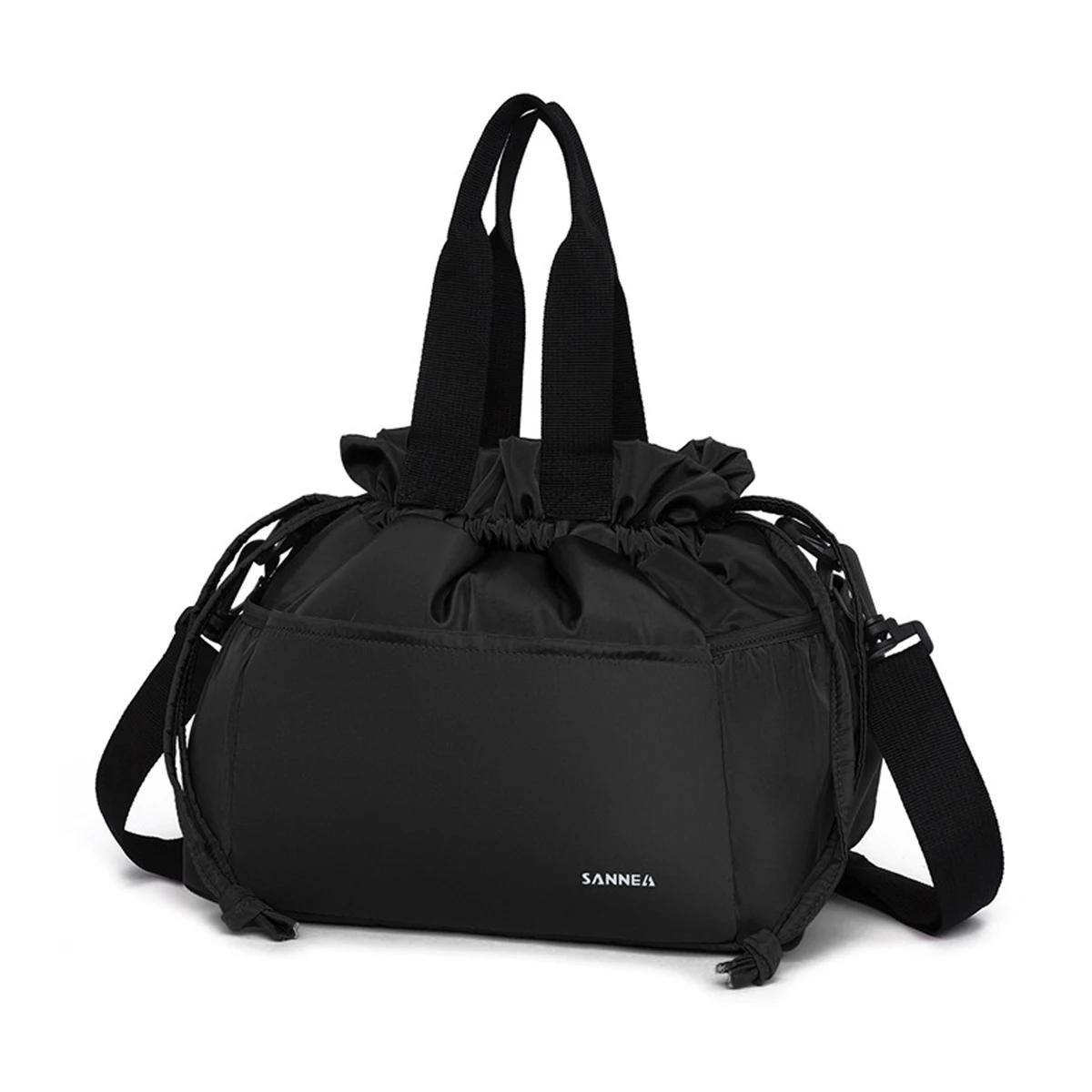 

Сумка для ланча с изоляцией на шнурке, портативная, утолщенная алюминиевая фольга, сумка-холодильник для хранения ланч-бокса, дорожная сумка для еды, упаковка для бенто чёрный