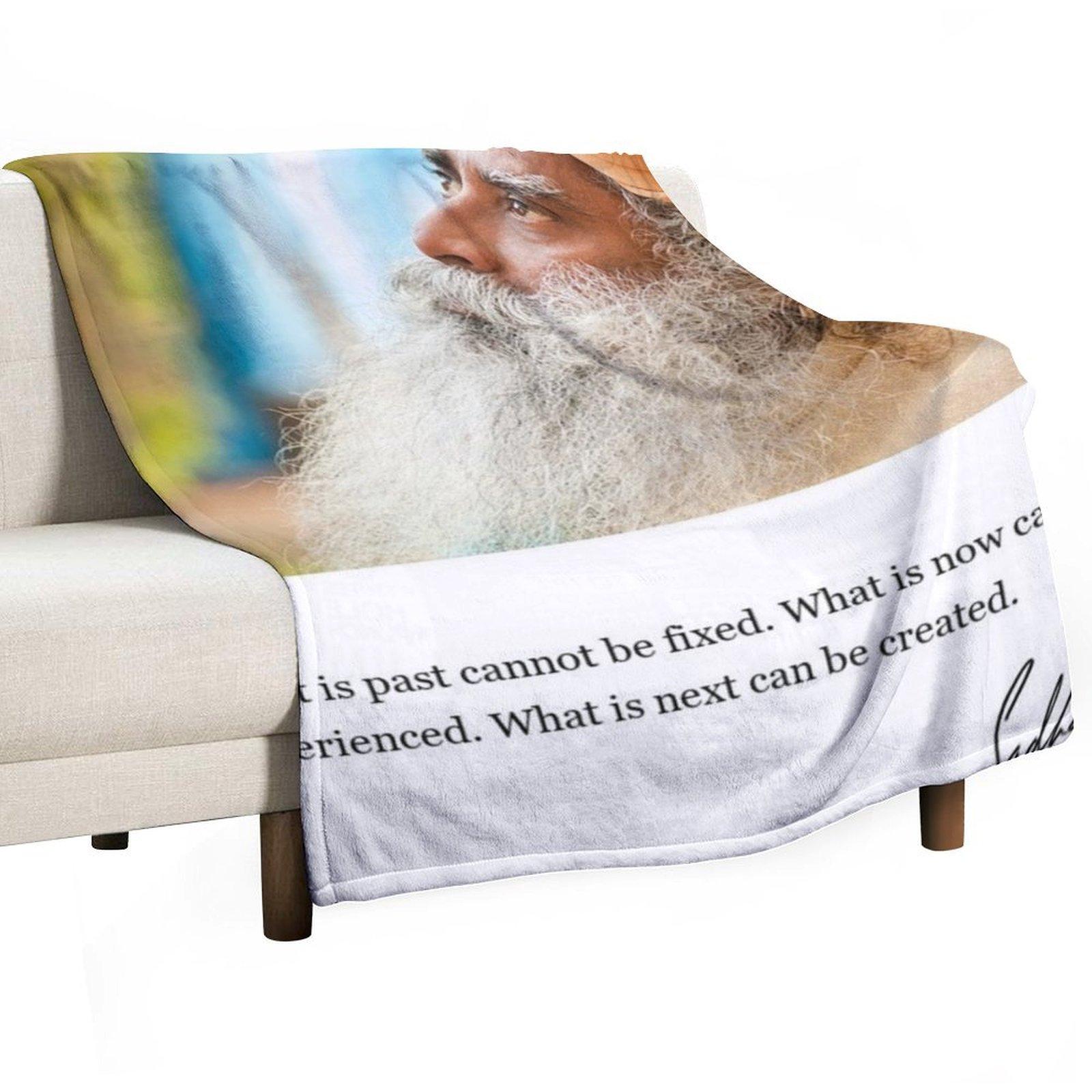 Create Your Future Sadhguru Throw Blanket Warm Sofa Quilt Winter beds Flannels Blankets 30x40in