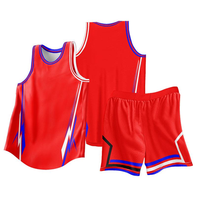 

New American Basketball Jersey Set Men S Adult Children S Training Jersey Sports Game Jersey Quick-Drying Printing Women 3XS красный