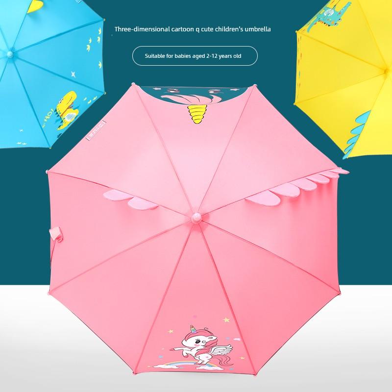 Children's Umbrella Kindergarten Baby Boys and Girls Child Student Cartoon School Small Umbrella Lightweight Dinosaur Unicorn Umbrella