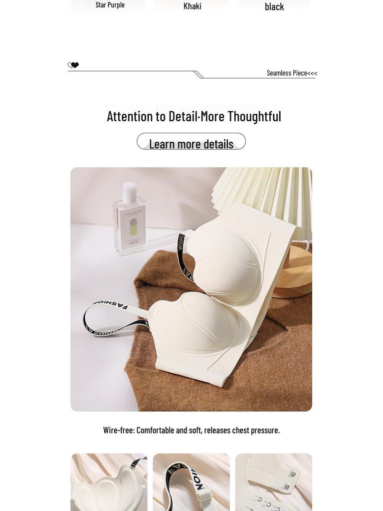 Beautiful Back Push-Up Bra: Lift and Support for Small Chests - Seamless, Wireless, Soft, and Cartoon-Style Design