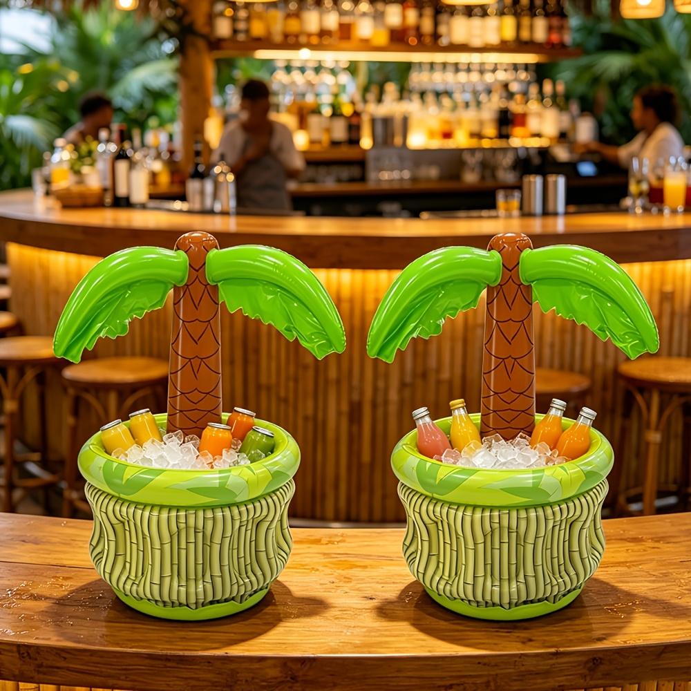 Aufblasbare Palme Eiskübel Sommer Poolparty Bierkühler Getränkehalter Hawaiianisches Luau Stranddekoration Becken
