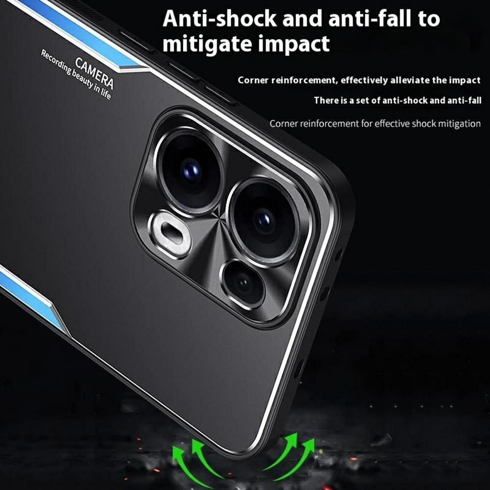 

For Oppo Reno13 Pro 5G Case Aluminum Alloy+TPU Shockproof Phone Cover Gold