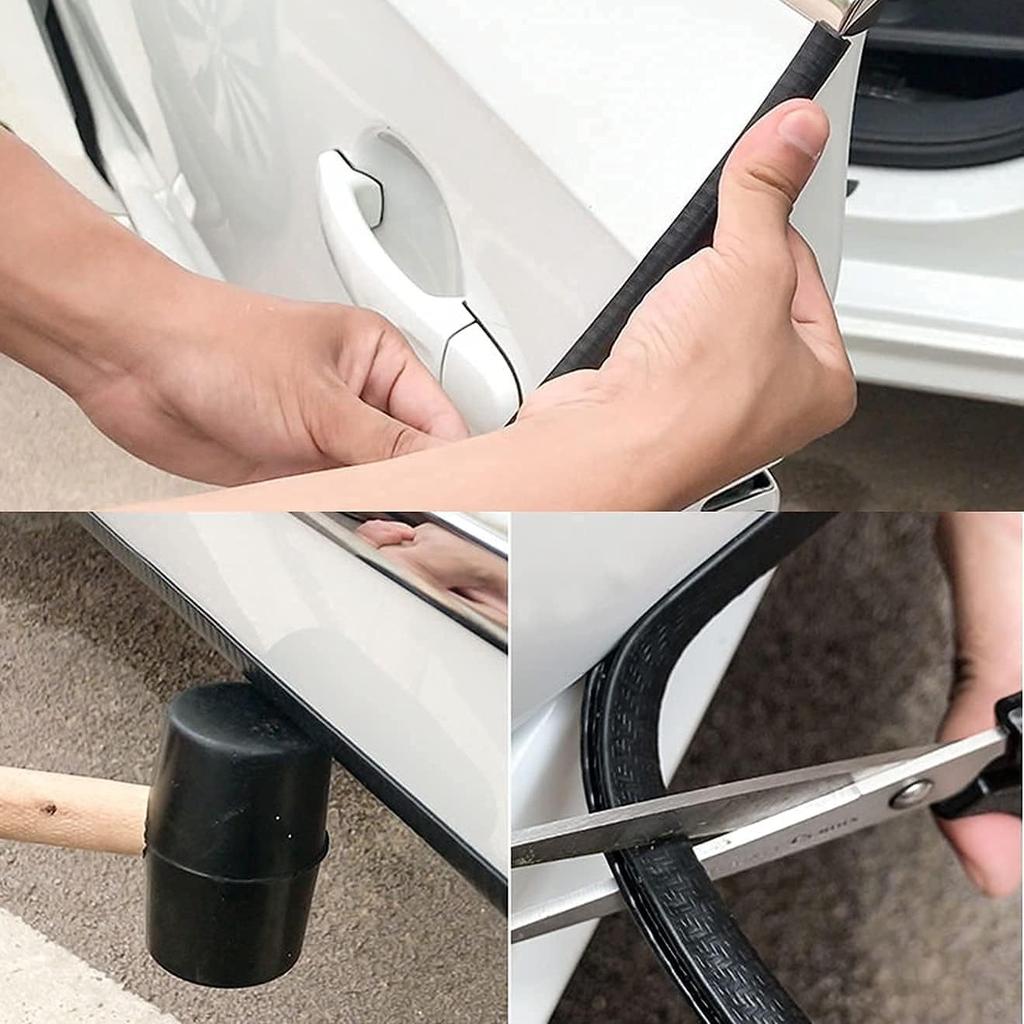 10M/32.8FT Edge Decorative Rubber U-Shaped Channel Strip with Metal Door Edge Protector Car Door Seal