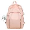 Schoolbag Korean version ins solid color sweet bow backpack bag women's small fresh student schoolbag large capacity casual backpack