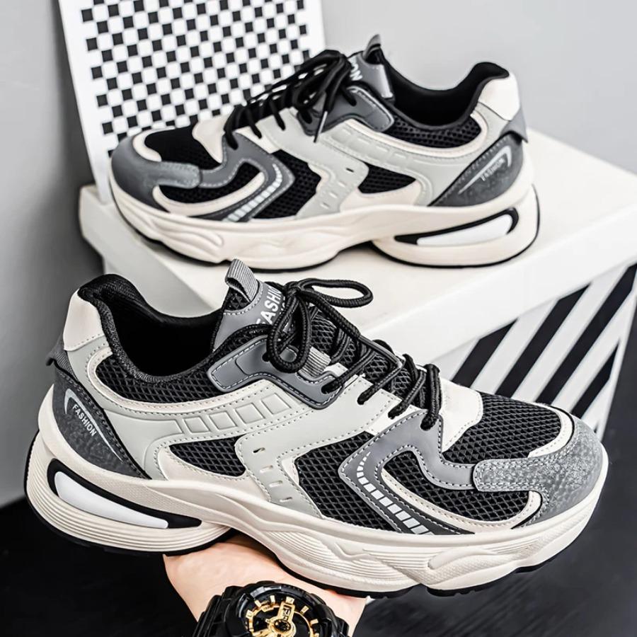 2025 Trendy Thick-soled, Height-increasing, Two-tone Mesh, Breathable and Comfortable Men's Large-sized Running Shoes for Men