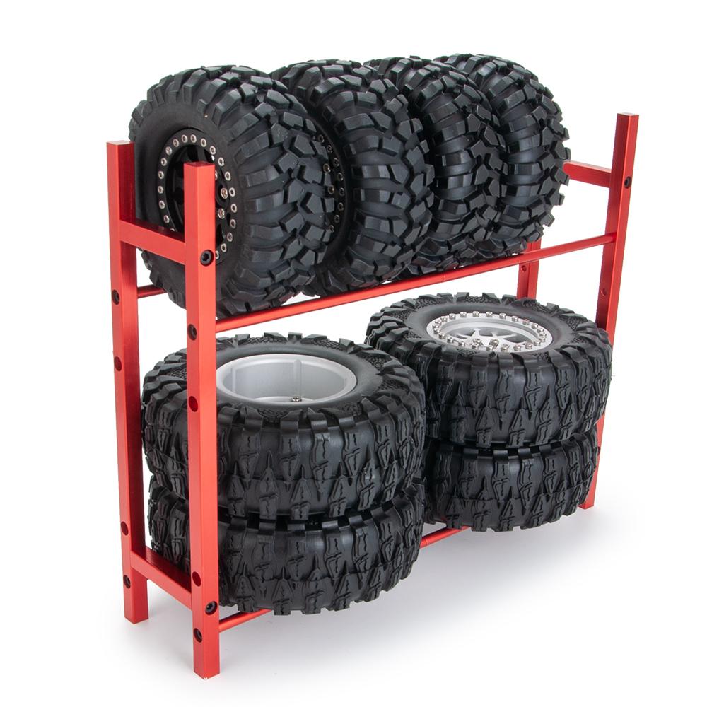 YEAHRUN Metal Alloy Tire Rack for Axial SCX10 Wraith 90048 F350 TRX-4 1/10 RC Car Crawler Model Parts 1.9/2.2inch Tires Wheels