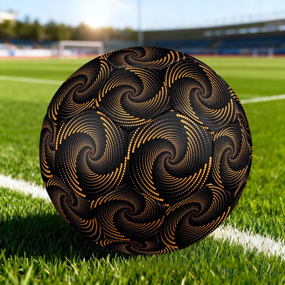 1pc Golden Spiral Size 5 Soccer Ball Professional Match Training Football Indoor &Outdoor Sports Ball Lightweight Durable c65148 Size 5