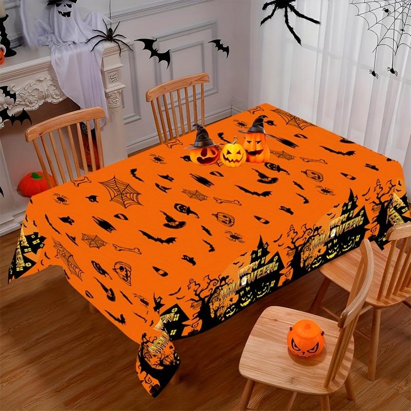 Halloween Pumpkin Rectangle Tablecloth for Tables Decor Holiday Party Reusable Party Picnic Table Cloth Halloween Decorations