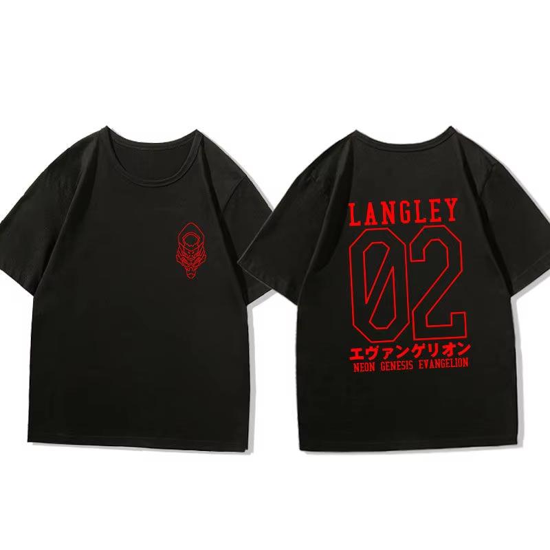 Eva T Shirt Men's Two-dimensional Asuka Lingpoli Short-sleeved Animation Peripheral Half-sleeved Clothes