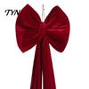 Reusable Event Ornaments Large Burgundy Velvet Bow, Giant Hanging Wall Decor for Fireplace Embellishments Wedding Backdrop, Christmas Tree Topper,