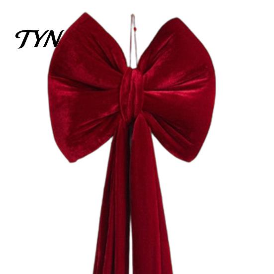 Reusable Event Ornaments Large Burgundy Velvet Bow, Giant Hanging Wall Decor for Fireplace Embellishments Wedding Backdrop, Christmas Tree Topper,