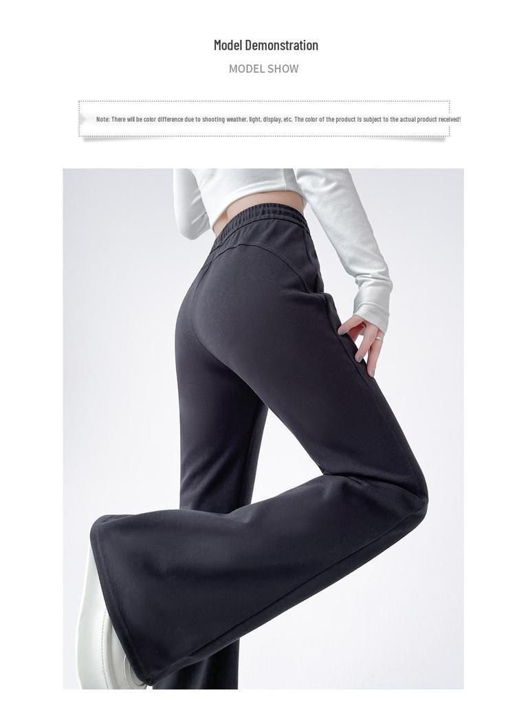 Women's High-Waisted Flared Sweatpants - Slimming Micro-Flare, Tall Fit, Spring/Autumn 2024 Collection