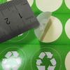1000 Stück Recycling-Logo-Etikett Kunstpapier-Aufkleber für recycelbare umweltfreundliche Produkte Grüne Farbe Runde Fabrik-Etiketten