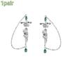 Orecchino Retro Dark Gothic Punk Croce di Rosa Spina Piercing Orecchio Unisex Borchie Gioielli Accessori