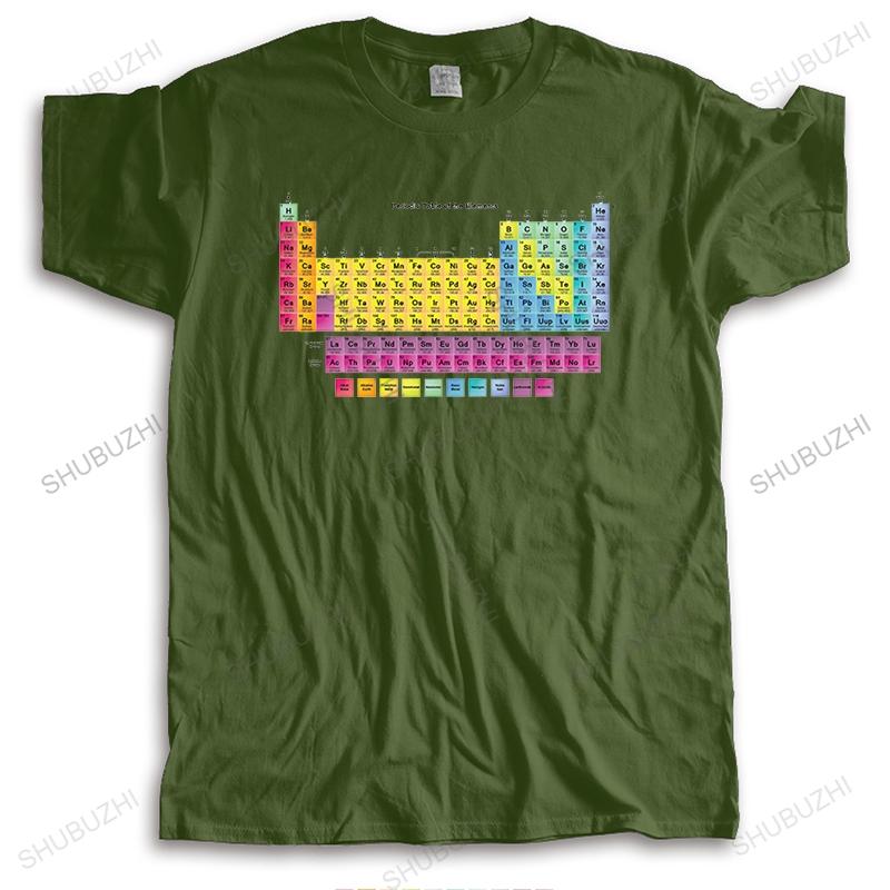 New summer tshirt black tops for men crew neck tshirt Periodic Table of Elements unisex Brand Cotton Teeshirt top